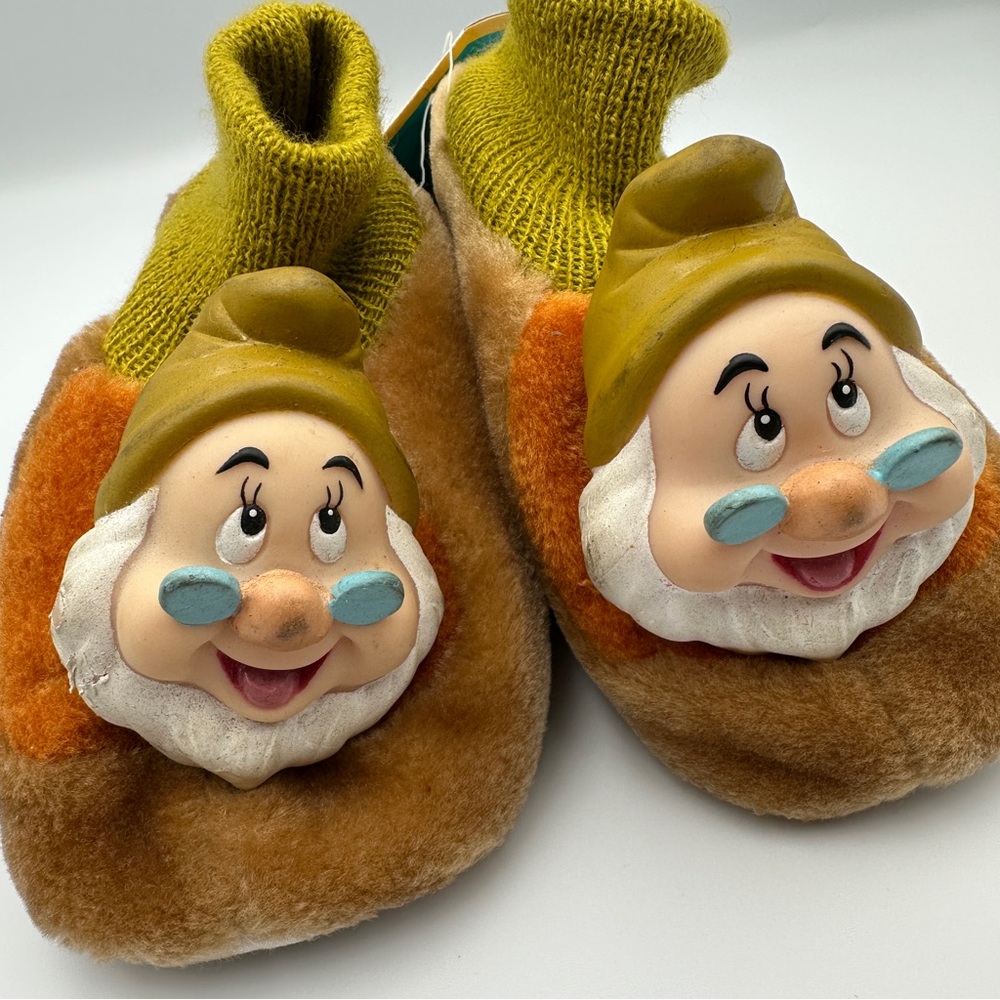 Vintage Disney Snow‎ White And 7 Dwarfs DOC Slippers Disney Size Kids L 9-10